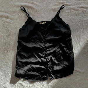 satin black cami
